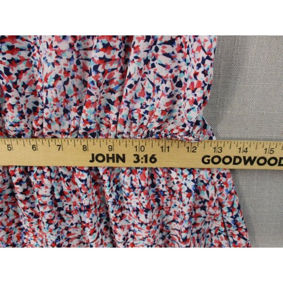 Aqua Womens Sleeveless V-Neck Romper Small Multicolor Abstract Print 100% Polyes - Picture 5 of 8